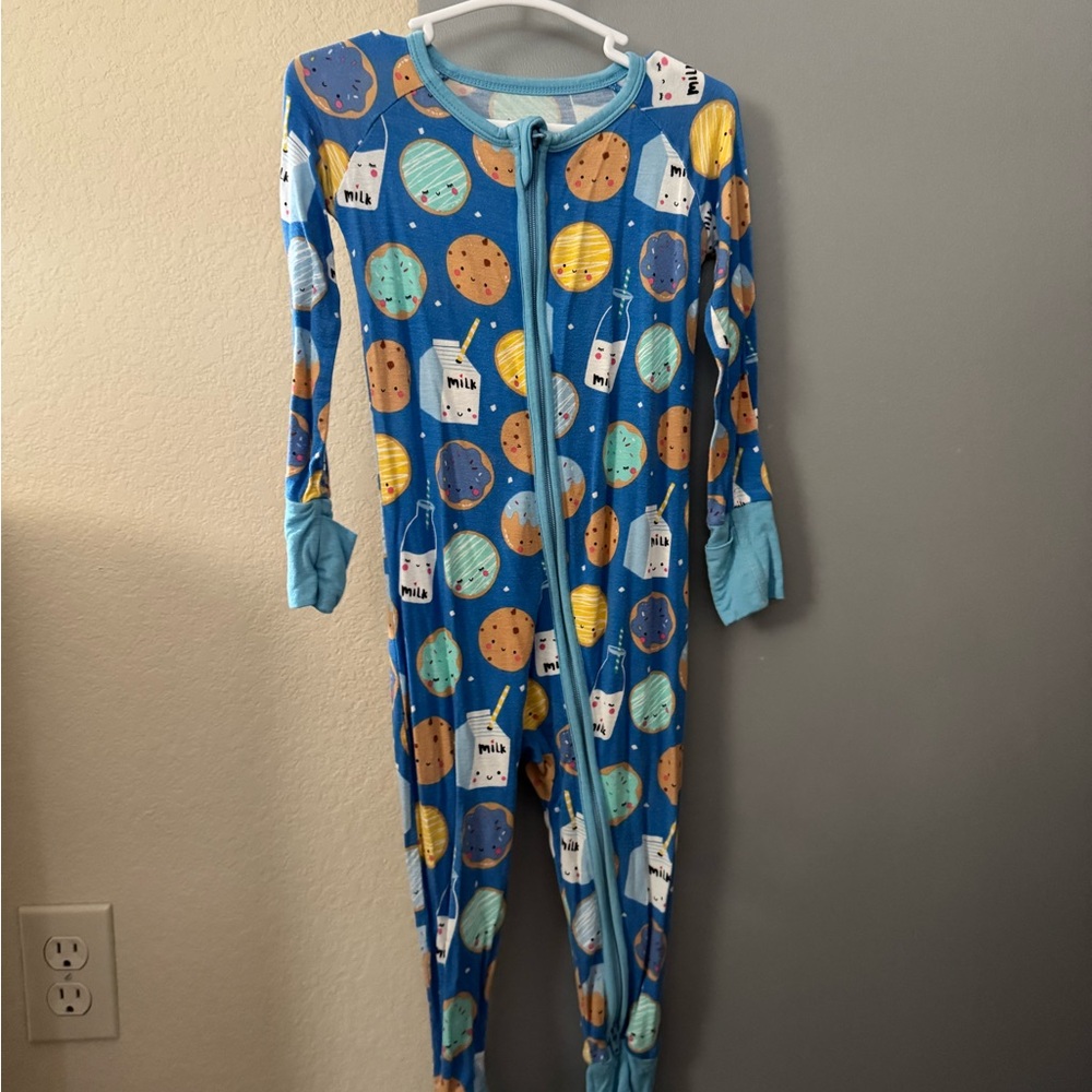 Blue Cookie and Milk Kids One Piece